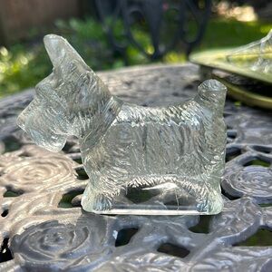 Vintage Scottie Dog Federal Glass Figurine Pressed Glass Scottish Terrier